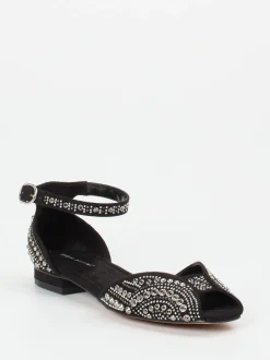 Andrea Puccini – Sandalen aus Textil in Schwarz