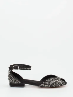 Andrea Puccini – Sandalen aus Textil in Schwarz