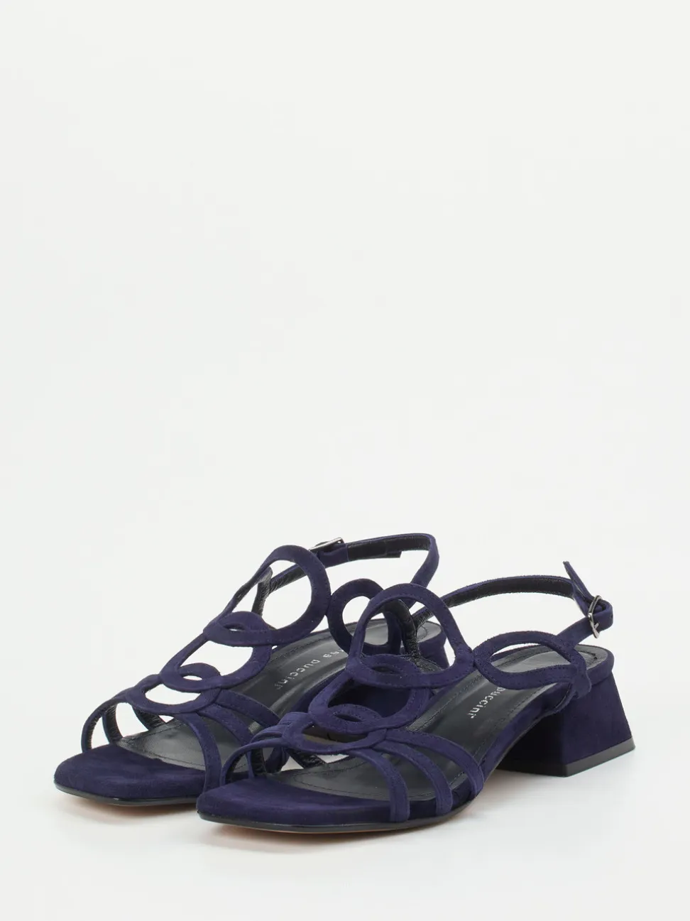 Andrea Puccini – Sandalette aus Veloursleder Tiefblau