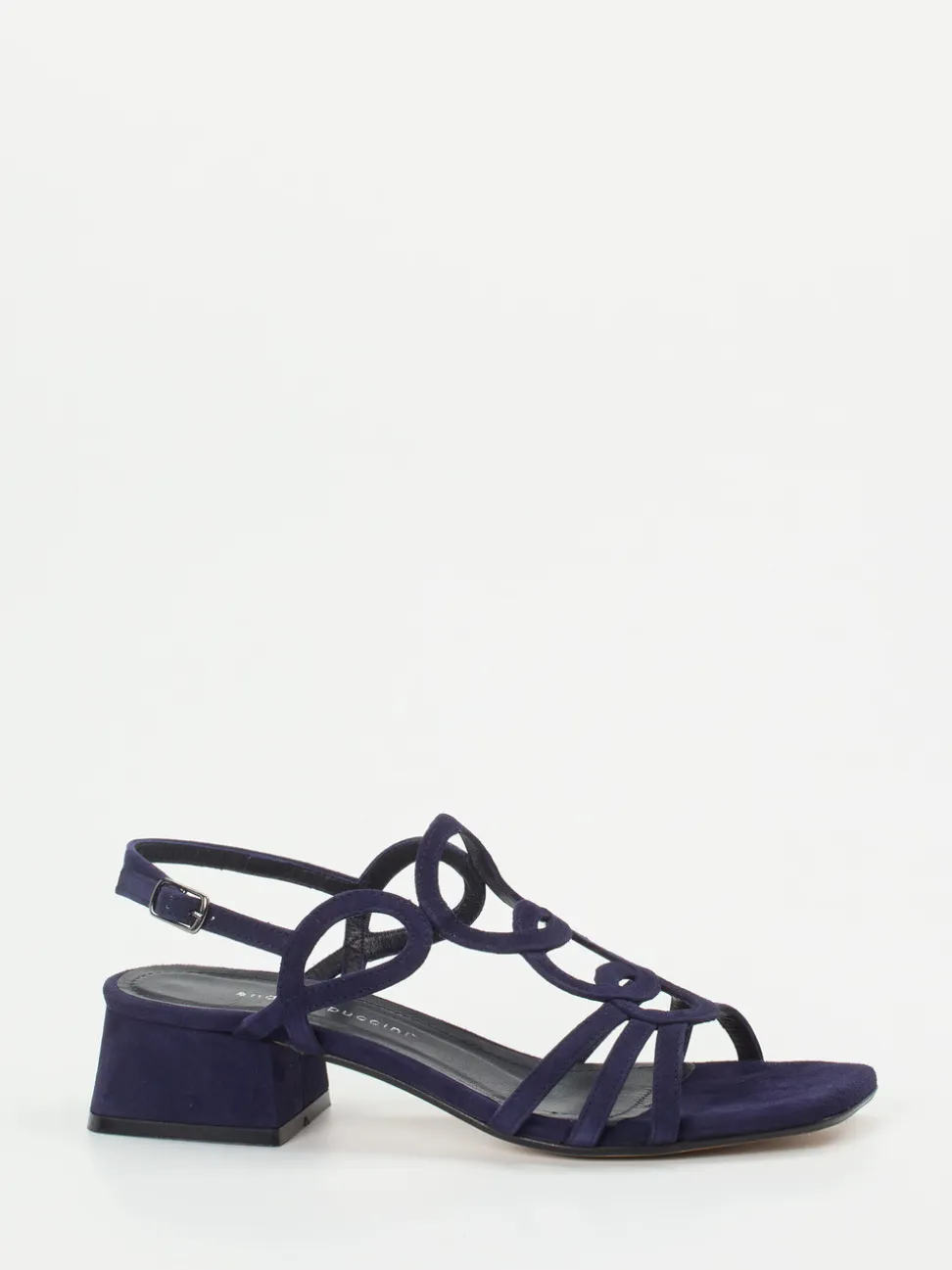Andrea Puccini – Sandalette aus Veloursleder Tiefblau