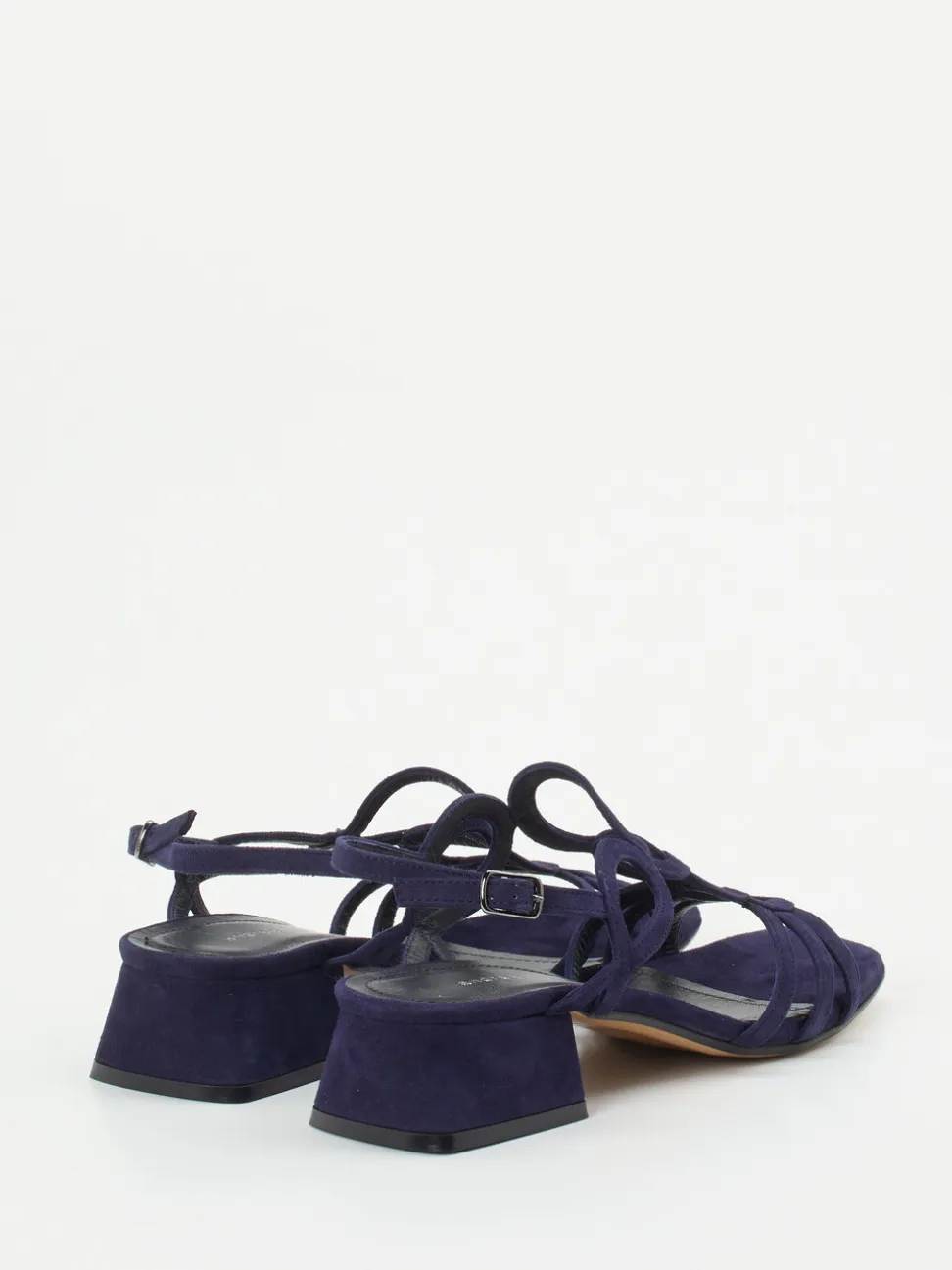 Andrea Puccini – Sandalette aus Veloursleder Tiefblau