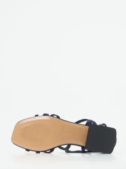 Andrea Puccini – Sandalette aus Veloursleder Tiefblau