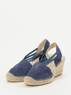 Andrea Puccini – Sandaletten aus Veloursleder Dunkelblau