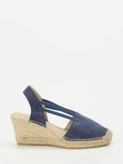 Andrea Puccini – Sandaletten aus Veloursleder Dunkelblau