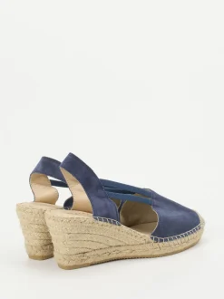 Andrea Puccini – Sandaletten aus Veloursleder Dunkelblau