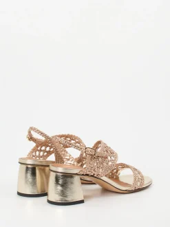 Andrea Puccini – Sandalette aus Metallicleder Roségold