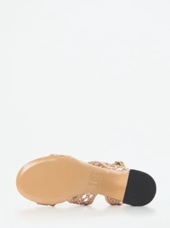 Andrea Puccini – Sandalette aus Metallicleder Roségold
