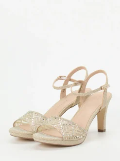 Andrea Puccini – Sandaletten aus Metallicmaterial in Gold