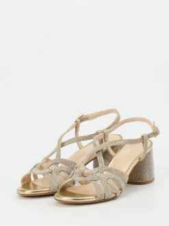 Andrea Puccini – Sandaletten aus Metallicleder goldfarben