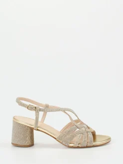 Andrea Puccini – Sandaletten aus Metallicleder goldfarben