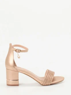 Andrea Puccini – Sandaletten aus Metallicleder Roségold
