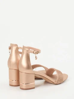 Andrea Puccini – Sandaletten aus Metallicleder Roségold