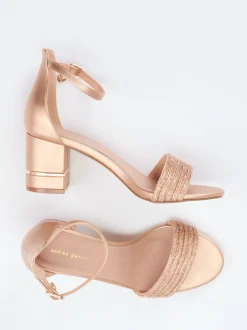Andrea Puccini – Sandaletten aus Metallicleder Roségold