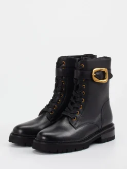 Andrea Puccini – Schnürboots aus Lammleder Schwarz
