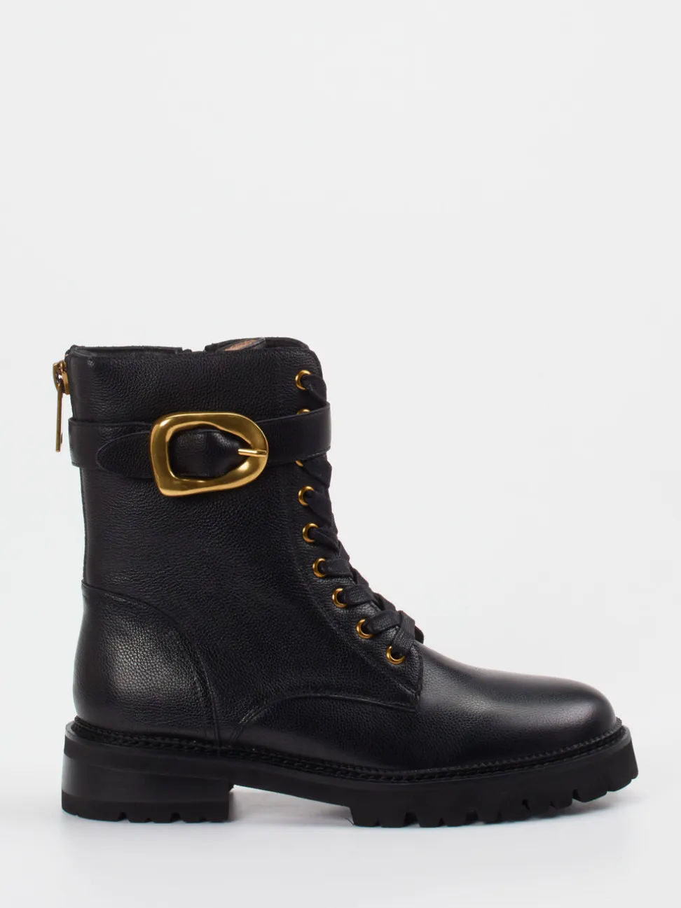Andrea Puccini – Schnürboots aus Lammleder Schwarz
