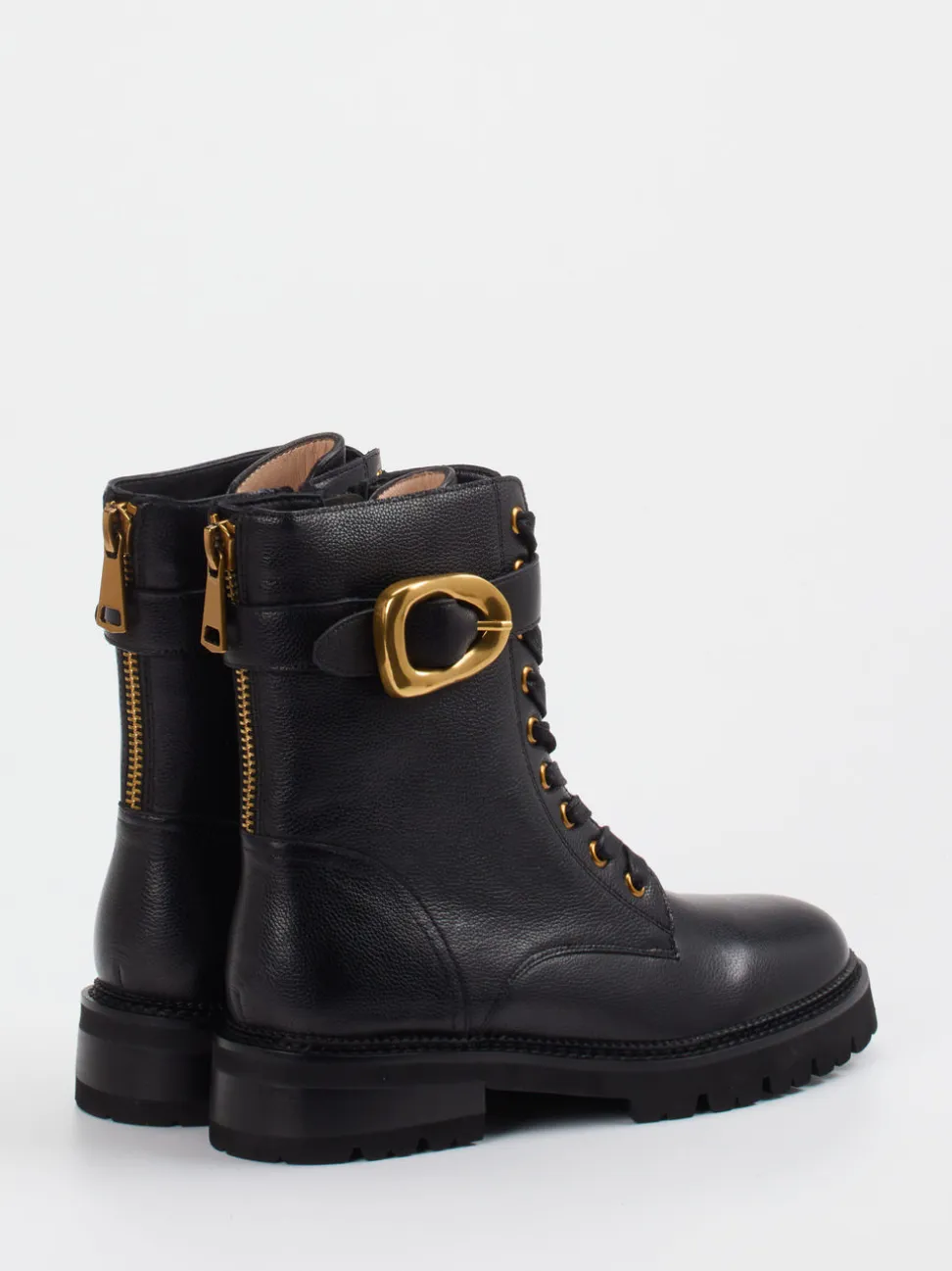 Andrea Puccini – Schnürboots aus Lammleder Schwarz