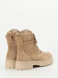 Andrea Puccini – Schnürboots aus Veloursleder in Sandbeige