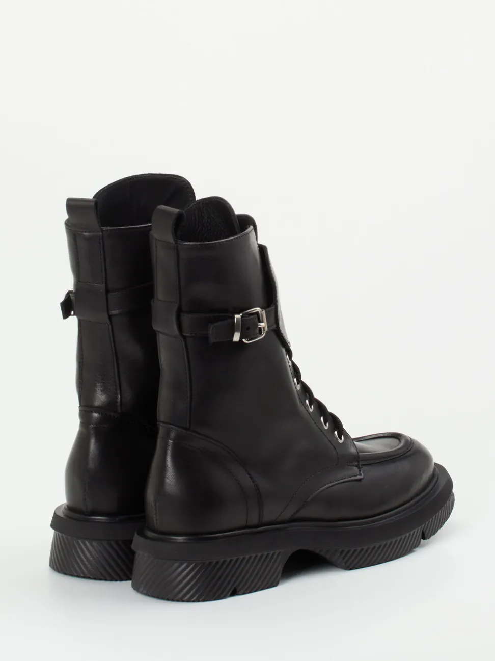 Andrea Puccini – Schnürboots aus Kalbleder Schwarz