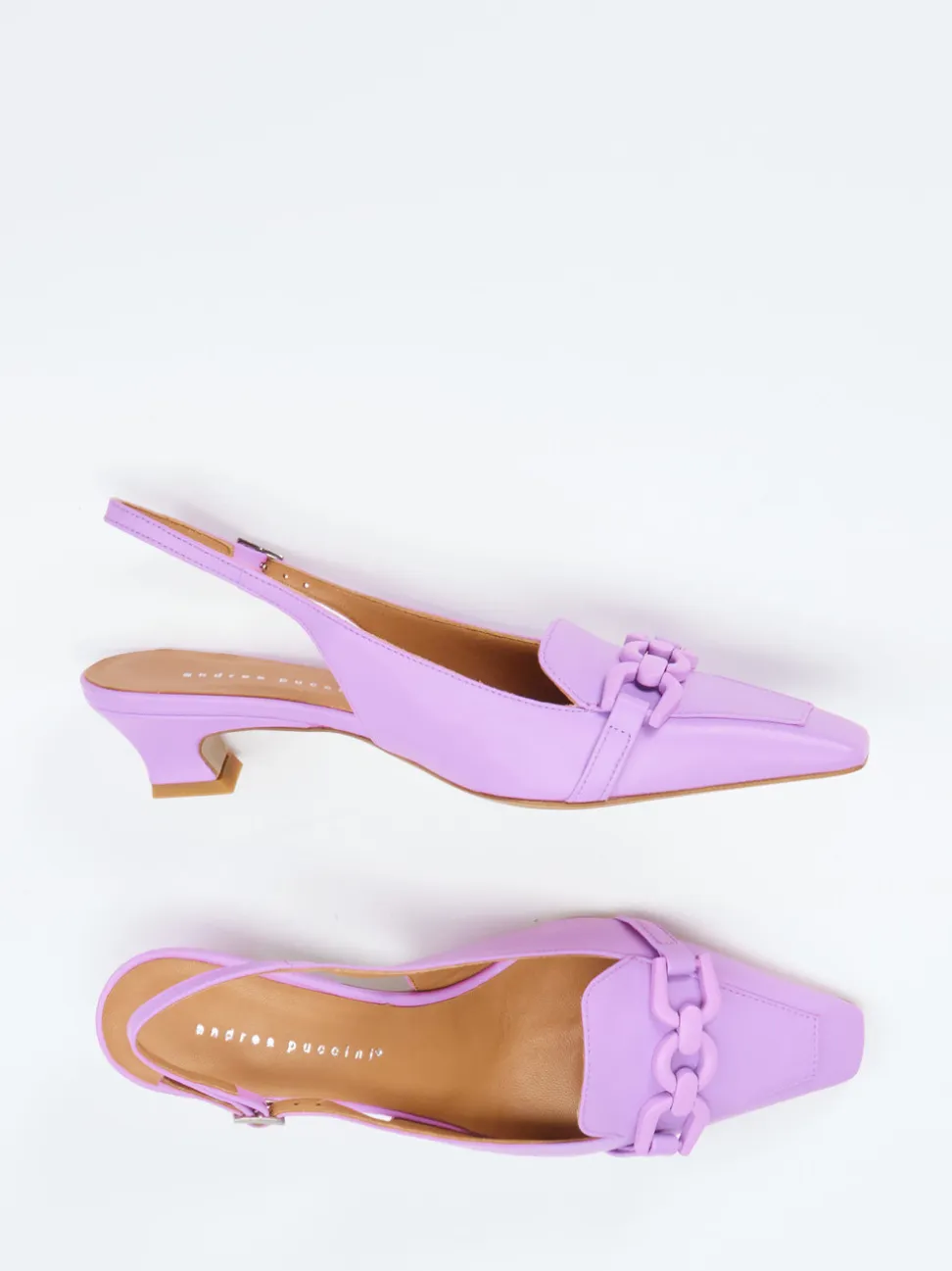 Andrea Puccini – Slingback-Pumps aus Lammleder Flieder