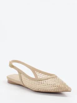 Andrea Puccini – Slingback-Ballerinas aus Netzgewebe beige