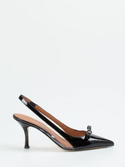Andrea Puccini – Slingback-Pumps aus Lackleder Schwarz