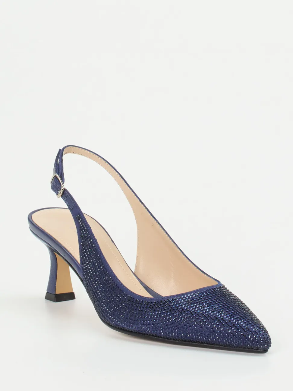 Andrea Puccini – Slingback-Pumps aus Metallicleder Blau
