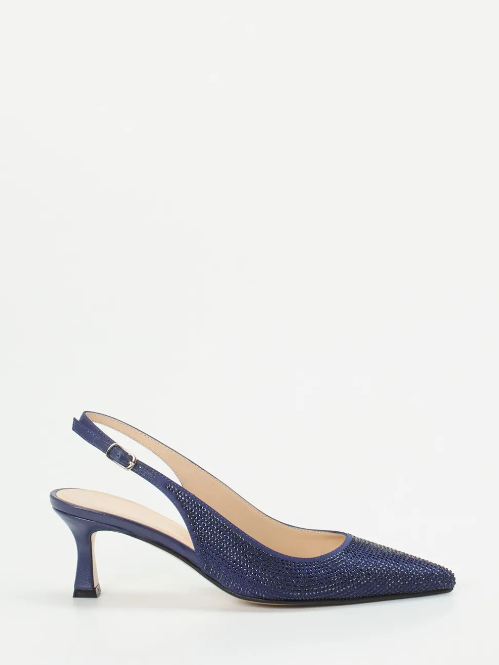 Andrea Puccini – Slingback-Pumps aus Metallicleder Blau