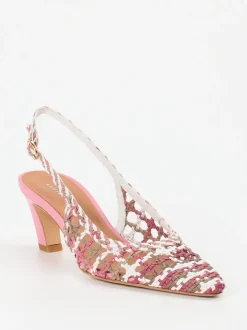 Andrea Puccini – Slingback-Pumps aus Flechtleder rosé
