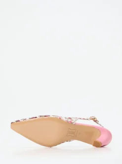 Andrea Puccini – Slingback-Pumps aus Flechtleder rosé