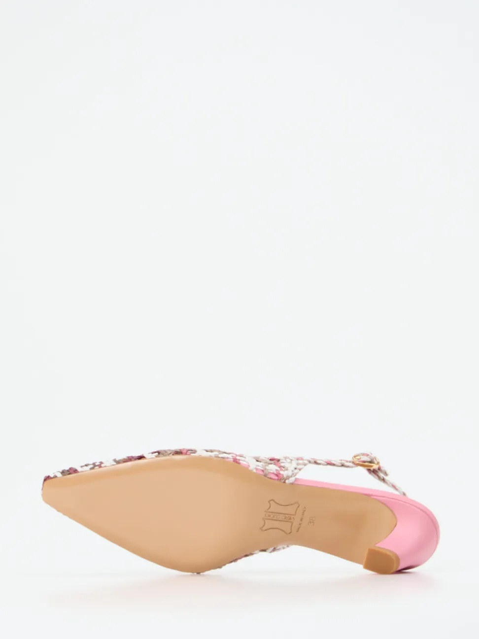 Andrea Puccini – Slingback-Pumps aus Flechtleder rosé