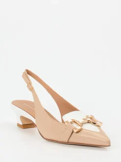 Andrea Puccini – Slingback-Pumps aus Lammleder Beige