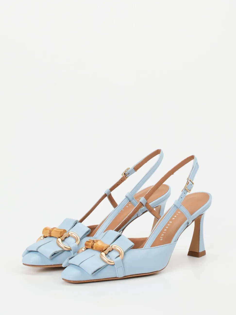 Andrea Puccini – Slingback-Pumps aus Lammleder hellblau