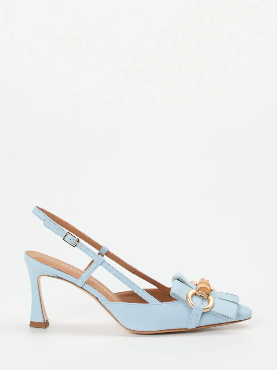 Andrea Puccini – Slingback-Pumps aus Lammleder hellblau