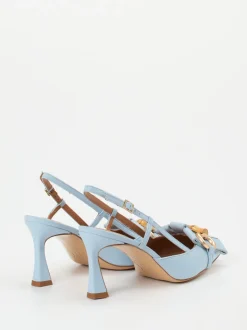 Andrea Puccini – Slingback-Pumps aus Lammleder hellblau