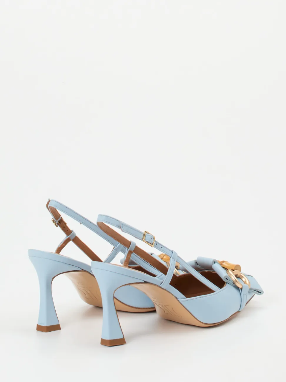 Andrea Puccini – Slingback-Pumps aus Lammleder hellblau