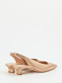 Andrea Puccini – Slingback-Pumps aus Metallicleder Roségold
