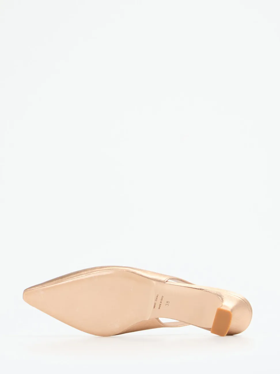 Andrea Puccini – Slingback-Pumps aus Metallicleder Roségold