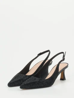 Andrea Puccini – Slingback-Pumps aus Metallicleder schwarz