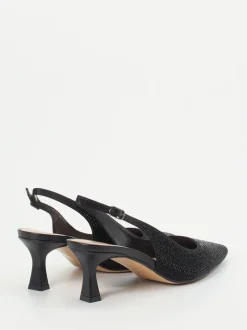 Andrea Puccini – Slingback-Pumps aus Metallicleder schwarz