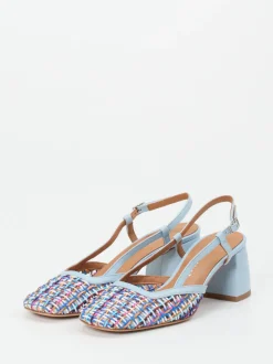 Andrea Puccini – Slingback-Pumps aus Flechtleder multicolor