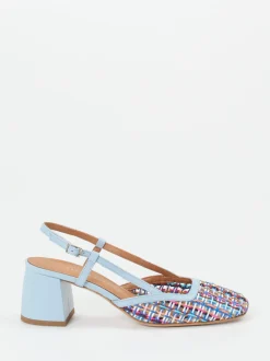 Andrea Puccini – Slingback-Pumps aus Flechtleder multicolor
