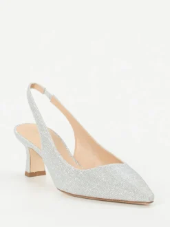 Andrea Puccini – Slingback-Pumps aus Metallicleder silber