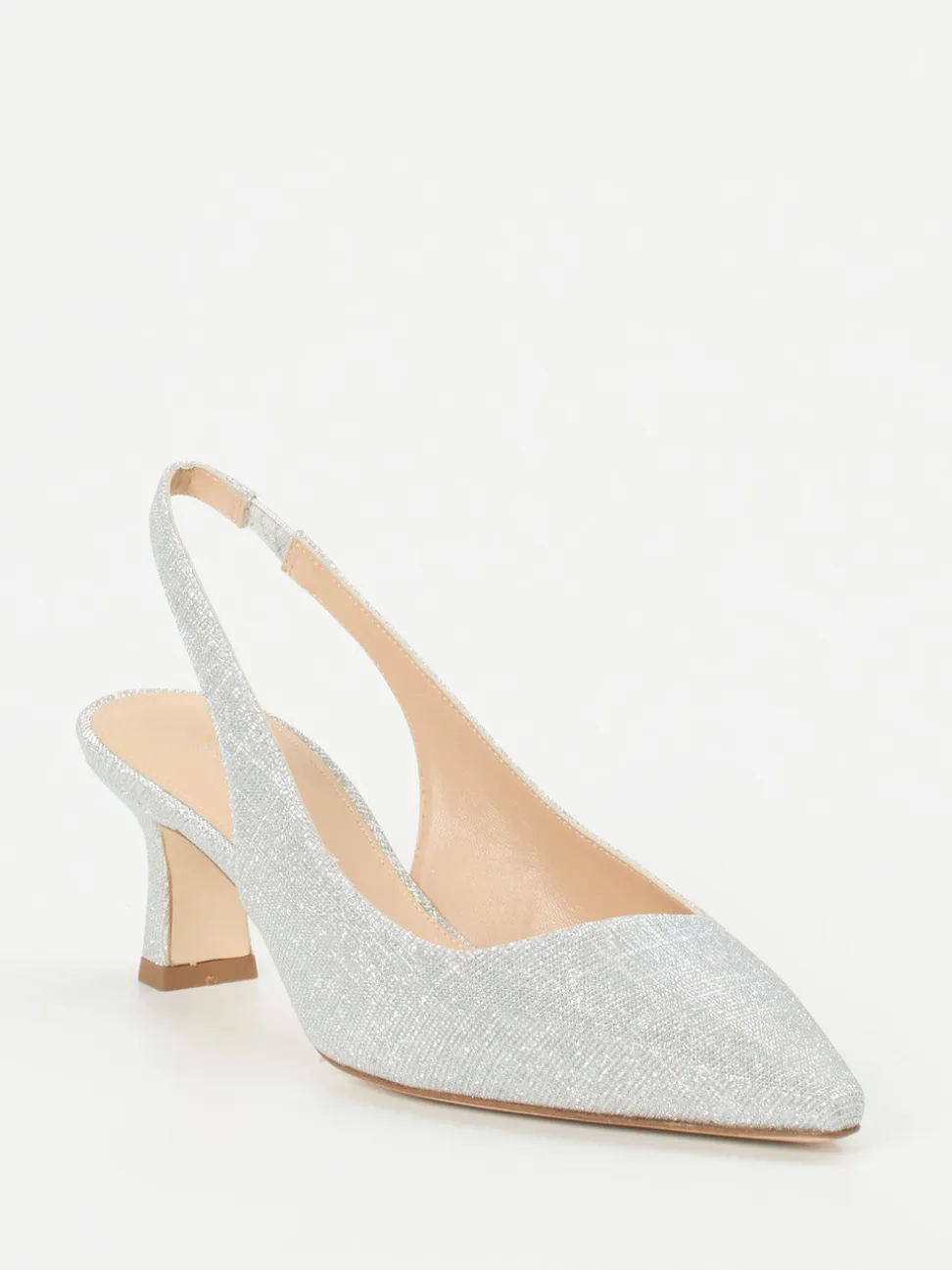 Andrea Puccini – Slingback-Pumps aus Metallicleder silber