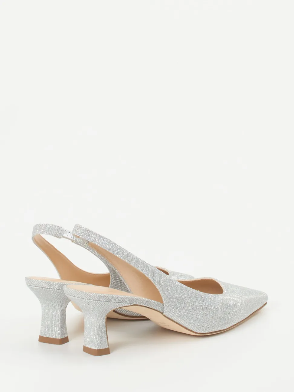 Andrea Puccini – Slingback-Pumps aus Metallicleder silber