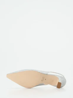 Andrea Puccini – Slingback-Pumps aus Metallicleder silber