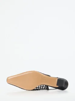 Andrea Puccini – Slingback-Pumps aus Flechtleder schwarz
