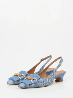 Andrea Puccini – Slingbacks aus Kalbleder geflochten hellblau