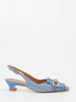 Andrea Puccini – Slingbacks aus Kalbleder geflochten hellblau