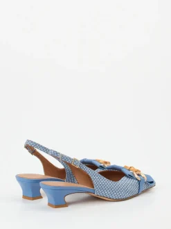 Andrea Puccini – Slingbacks aus Kalbleder geflochten hellblau