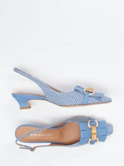 Andrea Puccini – Slingbacks aus Kalbleder geflochten hellblau